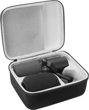 Hard Carrying Case Compatible with Shure SM7B/MV7/SM7dB/MV7+/MV7X Vocal Dynamic Microphone (Black)