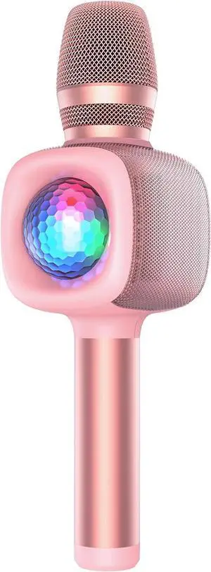 Star10 Wireless Bluetooth 5.2 Karaoke Microphone for Singing, 4-in-1 Karaoke Machine Portable Handheld Mic Speaker with Disco Light for Car Travel Home Party, Gifts for Adults and Kids