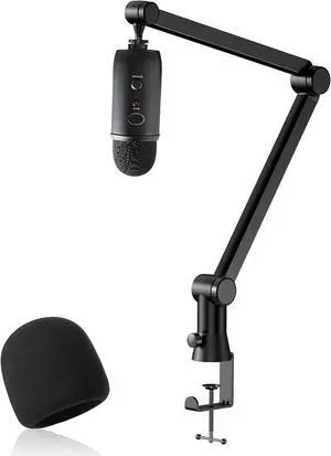 YOUSHARES Blue Yeti Mic Stand with Blue Yeti Pop Filter - Premium Mic Arm for Blue yeti, Heavy Duty Boom Arm with Cable Management, 3/8" to 5/8" Adapter,