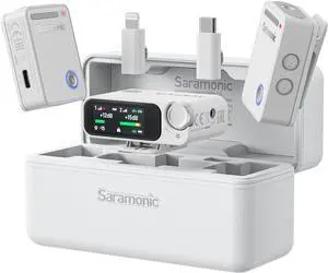 Saramonic Ultra Wireless Lavalier Microphone, 32-Bit Float Recording, Timecode Sync, Noise Cancellation, IPX5 Water Resistance, 984 Range, 130dB SPL, for iPhone, Android, Camera (ULTRA02)