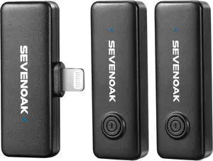 Sevenoak Wireless Lavalier Microphone for iPhone, iPad - 10H Battery -2.4GHz Mini Plug Play Cordless Omnidirectional Condenser Recording Mic for Interview Video Podcast Vlog YouTube (164FT Range)