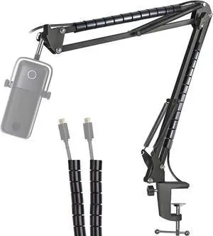 YOUSHARES Mic Arm Boom Arm - Microphone Arm for Blue Yeti, HyperX QuadCast QuadCast S SoloCast, Fifine AM8, Rode, Shure, Razer, Gaming Mic and Most Microphones using 3/8" to 5/8" Adapter