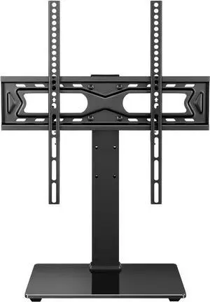 Universal TV Stand for 27-60inch LED LCD TV Swivel Table Top TV Stand with 30 Degree Height Adjustable TV Stand with Mount TV Base with Tempered Glass Base Max VESA 400x400mm, Black, WK401