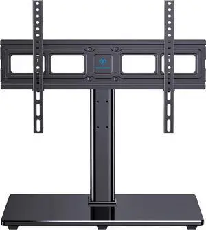 PERLESMITH Universal TV Stand Table Top TV Base for 32-82 inch LCD LED OLED 4K Flat Screen TVs-Height Adjustable TV Mount Stand with Tempered Glass Base, VESA 600x400mm, Holds up to 99lbs PSTVS11