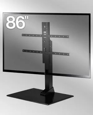 SANUS Universal TV Stand - Large Swivel Base Replacement TV Stand for Screens Up to 86" - Swivels 70 Degrees & Height Adjusts 8" - Compatible with Sony, Vizio TCL & More
