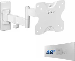 VIVO Full Motion Ultrawide Monitor Wall Mount, Fits Ultra-Wide Screens up to 49 inches and 44 lbs, Tilt and Swivel Arm, White, MOUNT-VW01MW