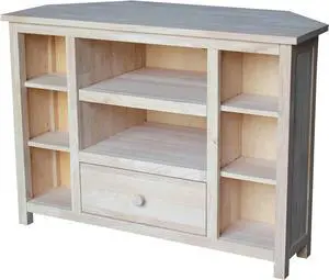 IC International Concepts Unfinished Corner Entertainment/TV Stand, OneSize