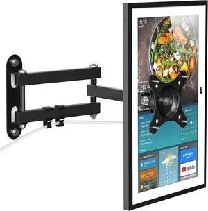 PlusAcc Wall Mount for Show 21 & Show 15 & 13-27 Inch Monitors TVs, Adjustable Full Motion Mounting Shelf with 17" Extension Arm, Rotation Swivel Tilt Wall Stand Bracket, Hold Up to 33lbs (Black)