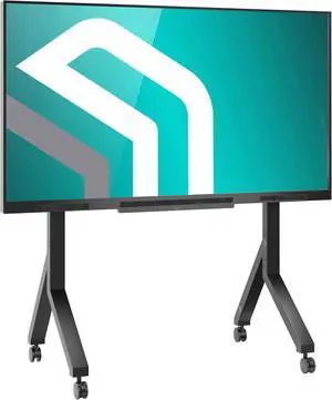ONKRON Mobile TV Stand for 70-110 Inch TVs up to 266 lbs, Height Adjustable TV Portable Stand with Wheels, max VESA 1000x800, Heavy Duty TV Cart Rolling TV Stand with Shelf Black