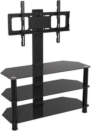 AVF Steel and Glass Stand with TV Mount for TVs up to 60" in Black