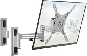 WALI RV TV Mount, Lockable TV Wall Mount for Camper Trailer Motor Home with Extra Wall Plate, Full Motion Anti-Vibration Arm for 13-43 inch LED, LCD Flat Screens and Monitors, up to 33lbs (1343LK-P)