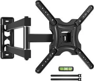 HOELLL Full Motion TV Wall Mount - TV Mount for 23-55 Inch TVs with Swivel and Tilt Extension, Television Monitor Bracket with Articulating Arms, Max VESA 400X400 mm, Up to 66lbs (Brown)