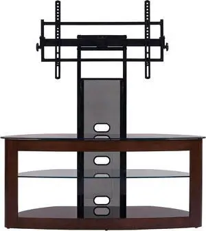 TransDeco TV Stand with with Mount, 35" - 80", Dark Oak/Black