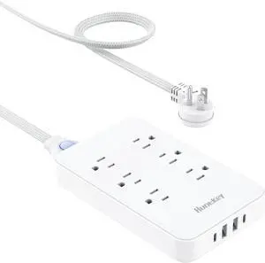 Innovative Power Strip, Cord Removable Design (4FT), Huntkey 6 Outlets Surge Protector with 4 USB Ports (2 USB-C, 2 USB-A), ETL Listed