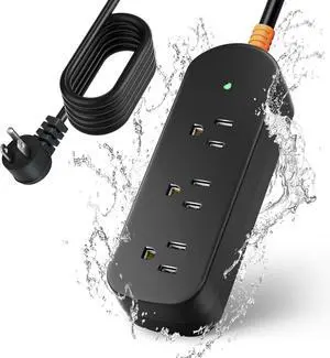 Outdoor Extension Cord Waterproof, Heavy Duty Extension Cord Power Strip Waterproof (10 FT)