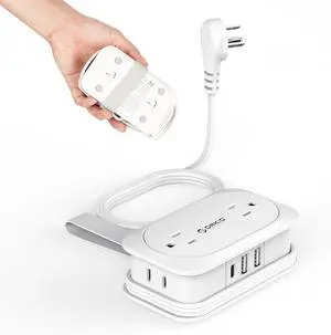 Travel Power Strip with USB Ports,Flat Extension Cord 3ft,4 Outlets 3 USB Ports (1 USB C) Short Extension Cord,3-Sided Non Surge Protector for Cruise Ship,Travel,Dorm Room,Home,Cruise Ship Essentials