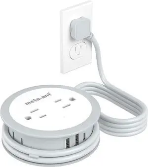 Cruise Power Strip with USB Ports, Travel Power Strip with 4 AC Outlets, 3 USB Ports (1 USB-C), 4FT Cruise Approved Extension Cord, Flat Plug, No Surge Protection for Cruise Essentials
