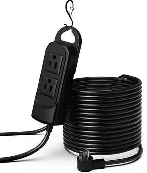 Outdoor Power Strip Weatherproof 25 Ft Extension Cord Waterproof Power Strip,2 AC Outlets,IPX4 Waterproof and Electric Shock Protection for Camping, Home, Garden, Office