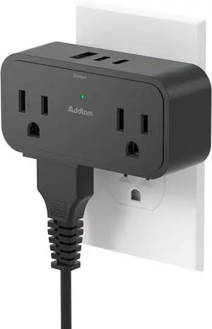 Cruise Ship Essentials, Travel Power Strip - Outlet Extender with 4 AC Outlets 3 USB (2 USB C), No Surge Protector Cruise Approved for Carnival, Royal, Multi Plug Adapter for Cruise Travel Essentials