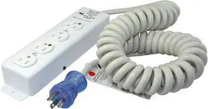 Conntek 55220-CC Up to 12-Feet 14/3 Hospital Grade Coiled Cord with Medical 4 Outlets Power Strip for Model UL1363A