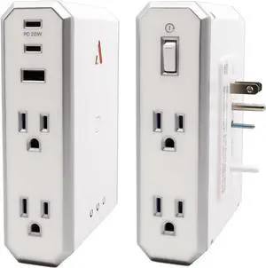 Austere V Series, Appliance Wall Power 4 Outlet Surge Protector for Kitchen, 3000 Joules, 1 USB-C 20W Fast Charger, 2.4 amps USB-C and A Ports, Overcurrent Protection, 5 Year Component Guarantee