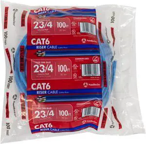 Woods 56918945 Category 6 Blue Cable 23AWG, CMR, 4 Pairs, 500 Feet Woods 56918945 Category 6 Blue Cable 23AWG, CMR, 4 Pairs, 500 Feet