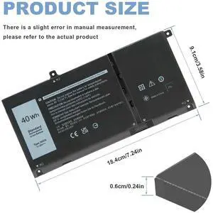 Tronovia JK6Y6 Battery For Inspiron 5300 5401 5408 Latitude 3410 3510 Vostro 5300 40Wh-11.25V