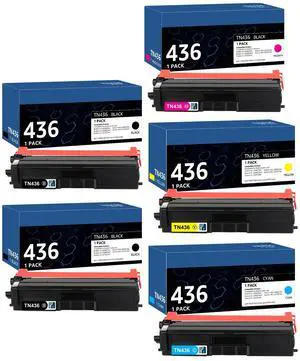 Tronovia 5Pack TN436 Toner compatible for Brother TN433 HL-L9310CDW MFC-L8900CDW Printer