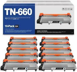 Tronovia 10PK TN660 TN-660 TN630 Toner Cartridge for Brother MFC-L2500D HL-L2300D Toner