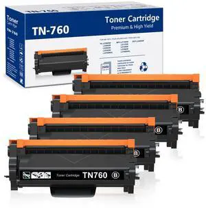Tronovia 4-Pack TN760 Toner Compatible For Brother TN730 MFC-L2710DW HL-L2390DW L2395DW