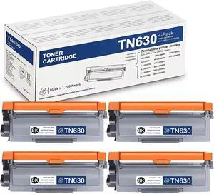 Tronovia 4PK High Yields TN660 TN630 Toner Compatible For Brother DCP-L2540DW Black