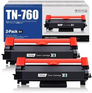 Tronovia 2 Pack TN760 Toner Compatible For Brother TN730 MFC-L2710DW HL-L2390DW L2395DW