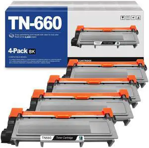 Tronovia 4 Pack TN660 TN630 Toner Replacement For Brother MFC-L2720DW L2707DW HL-L2360DW