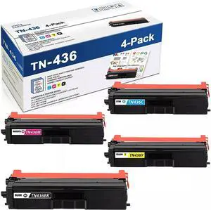 Tronovia 4Pack TN436 Toner compatible for Brother TN433 HL-L8360CDW HL-L8360CDWT Printer