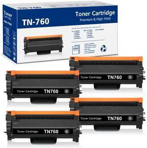 Tronovia 4Pc TN760 Toner Cartridge for Brother TN730 MFC-L2710DW DCP-L2550DW HL-L2350DW