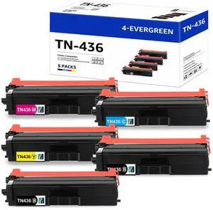 Tronovia 5-Pack TN436 Toner compatible for Brother TN433 HL-L9310CDW MFC-L8900CDW Printer