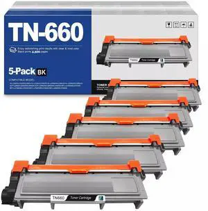 Tronovia 5PK TN660 TN-660 TN630 TN-630 Toner Cartridge for Brother MFC-L2700dw HL-L2300D