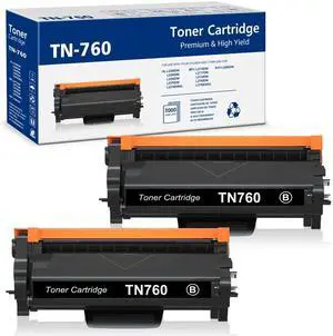 Tronovia 2Pack TN760 TN730 Toner Cartridge For Brother HL-L2350DW HL-L2370DW DCP-L2550DW