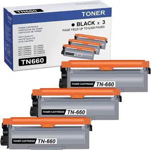 Tronovia 3PK TN-660 TN630 Toner Replacement for Brother HL-L2300D HL-L2340DW DCP-L2540DW