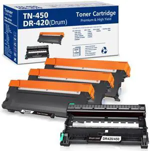 Tronovia 3PK TN450 & 1PK DR420 Toner Drum Combo for Brother HL-2270DW 2240 2280DW 7360N