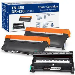 Tronovia 2x TN450 & 1x DR420 Toner Drum Combo for Brother HL-2270DW 2240 2280DW 7360N