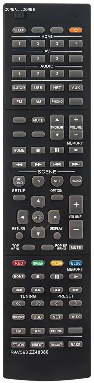 Tronovia Replace Remote Control for Yamaha AV Receiver RX-A680 RX-A680BL RAV563 ZZ48380