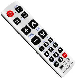 Tronovia Replace Remote Control for A-TV2 URC-1234ALB for Almost All Brand TVs Big Button Universal Remote