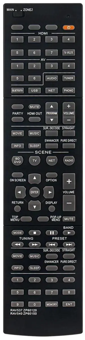 Tronovia Replace Remote Control for Yamaha Receiver RX-A860 RX-V683 RX-A760 RXV781 RAV537 ZP60120