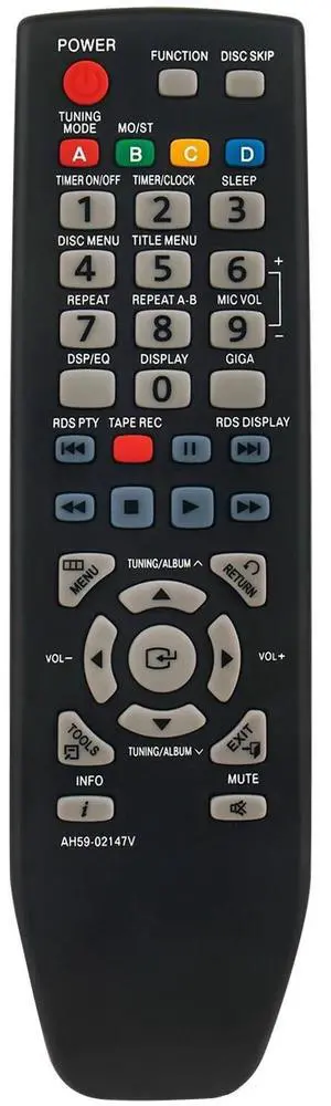 Tronovia Replace Remote Control for Samsung MX-C630D DVD Mini Component System AH59-02147V