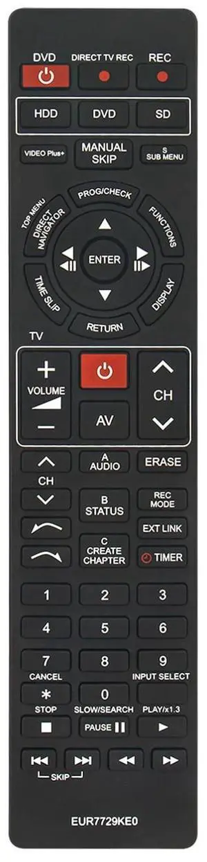 Tronovia Replace Remote Control for Panasonic DVD Player HDD TV Recorder EUR7729KB0 EUR7729KE0