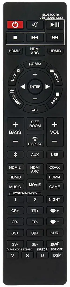 Tronovia Replace Remote Control for Nakamichi Shockwafe 7.1, 7.2, Ultra 9.2 SSE Dolby Atmos DTS-X