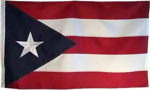 TRONOVIA 3x5 Embroidered Sewn Puerto Rico Rican Double Sided Nylon Flag Embroidered Star