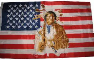 TRONOVIA 3x5 USA United States American Indian Cherokee Premium Flag 3'x5' Banner Grommet