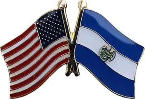 TRONOVIA USA American El Salvador Friendship Flag Bike Motorcycle Hat Cap lapel Pin